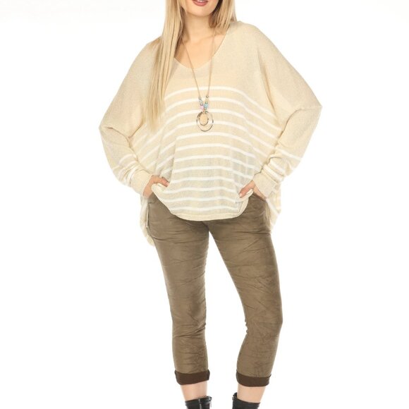 Gold horizontal strips Shiny Top - Picture 10 of 11